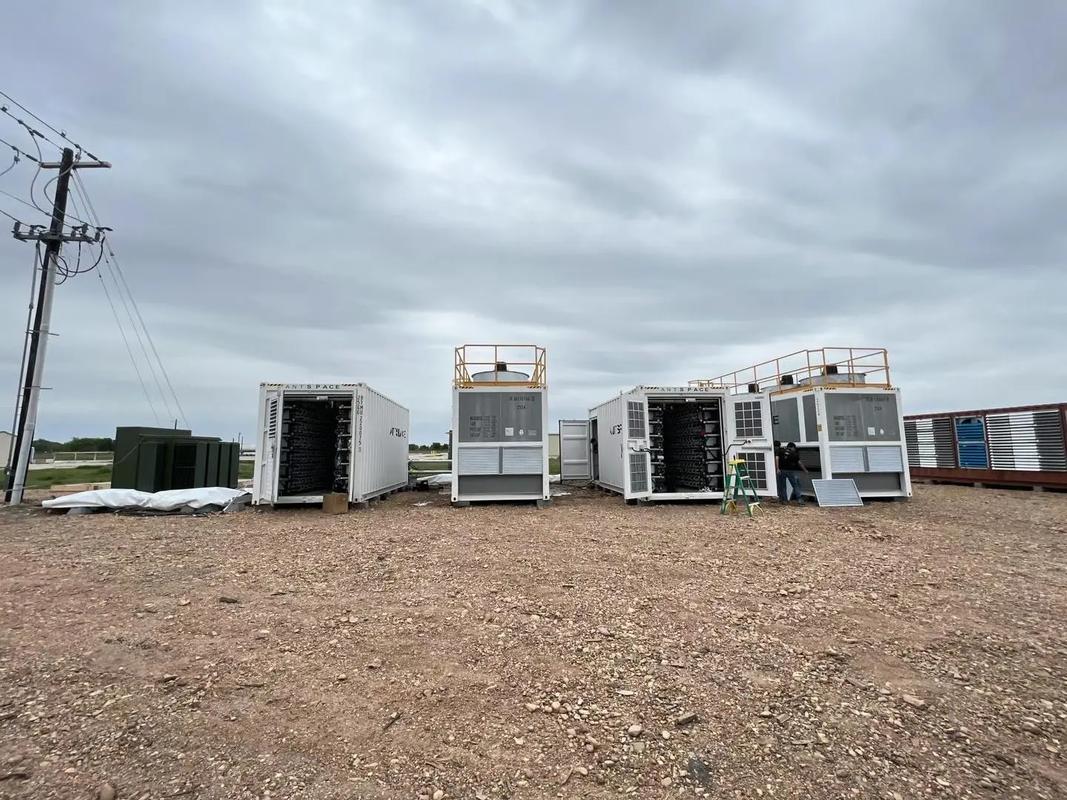 A modern mining farm bustling with activity